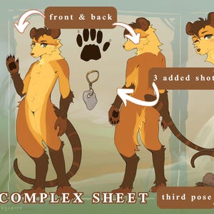 Furry OC Complex Reference Sheet || Furry Commissions