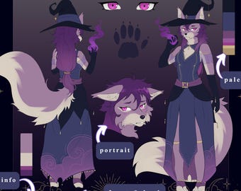 Foglio di riferimento standard OC furry // Commissioni furry