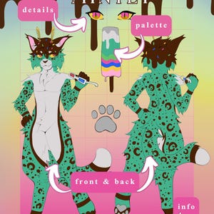 Furry OC Simple Reference Sheet || Furry Commissions