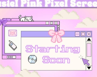Pastel Pixel Animated Twitch screens | Stream starting soon | Be right back | Stream ending | Stream offline | Gamer | Kawaii | Cute