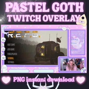 Pastel Goth Twitch Overlay | Spooky Cute Twitch |Stream Overlay | Kawaii Goth Overlay | Creepy Cute PNG Download