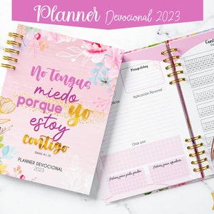 Planner Devocional 2023 IMPRIMIBLE / A5 Media Carta / agenda devocional / en español / 2023 / a color