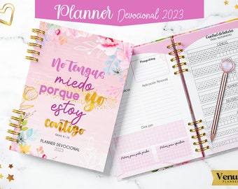 Devotional Planner 2023 PRINTABLE / A5 Media Letter / devotional agenda / in Spanish / 2023 / in color