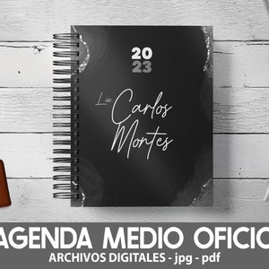AGENDA IMPRIMABLE POUR HOMMES 2024 / demi-bureau / agenda hebdomadaire / en espagnol / 2024 / agenda minimaliste