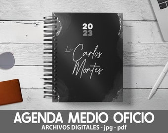 MEN'S PRINTABLE AGENDA 2024 / half-office / weekly view agenda / in Spanish / 2024 / minimalist agenda