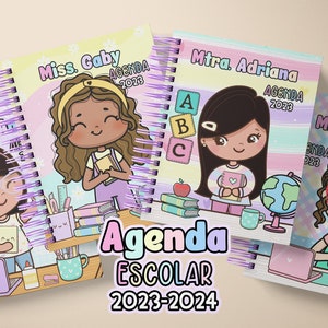 School Agenda 2023-2024 / Printable file / Teacher Agenda / Master Agenda / Various Covers / Letter Size / in Spanish / colorful image 1
