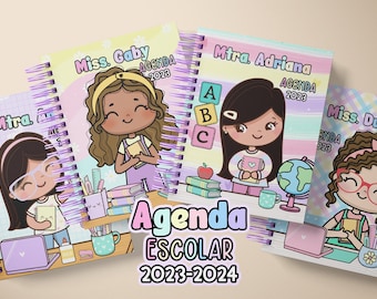 School Agenda 2023-2024 / Printable file / Teacher Agenda / Master Agenda / Various Covers / Letter Size / in Spanish / colorful