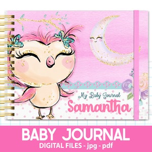 Baby Journal Girl Cute Owl - Letter PDF printable