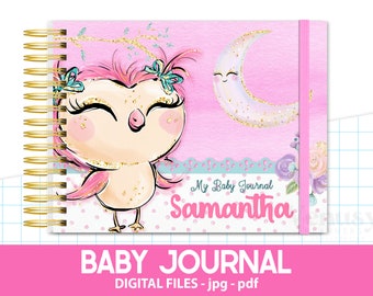 Baby Journal Girl Cute Owl - Letter PDF printable