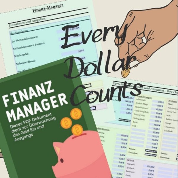 FINANZ MANAGER PDF, Monatsplaner, einfach automatisiert Geld Ein und Ausgang überwachen