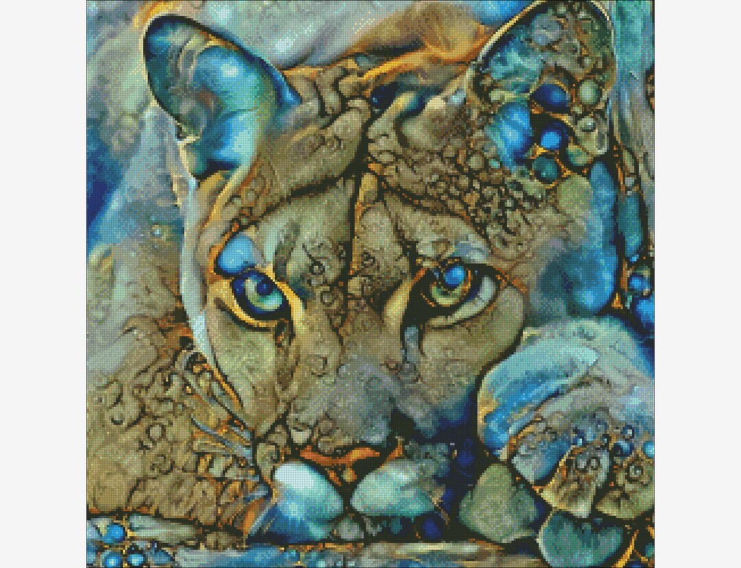 Wild Cat Cross Stitch Pattern Instant Download PDF Counted Etsy