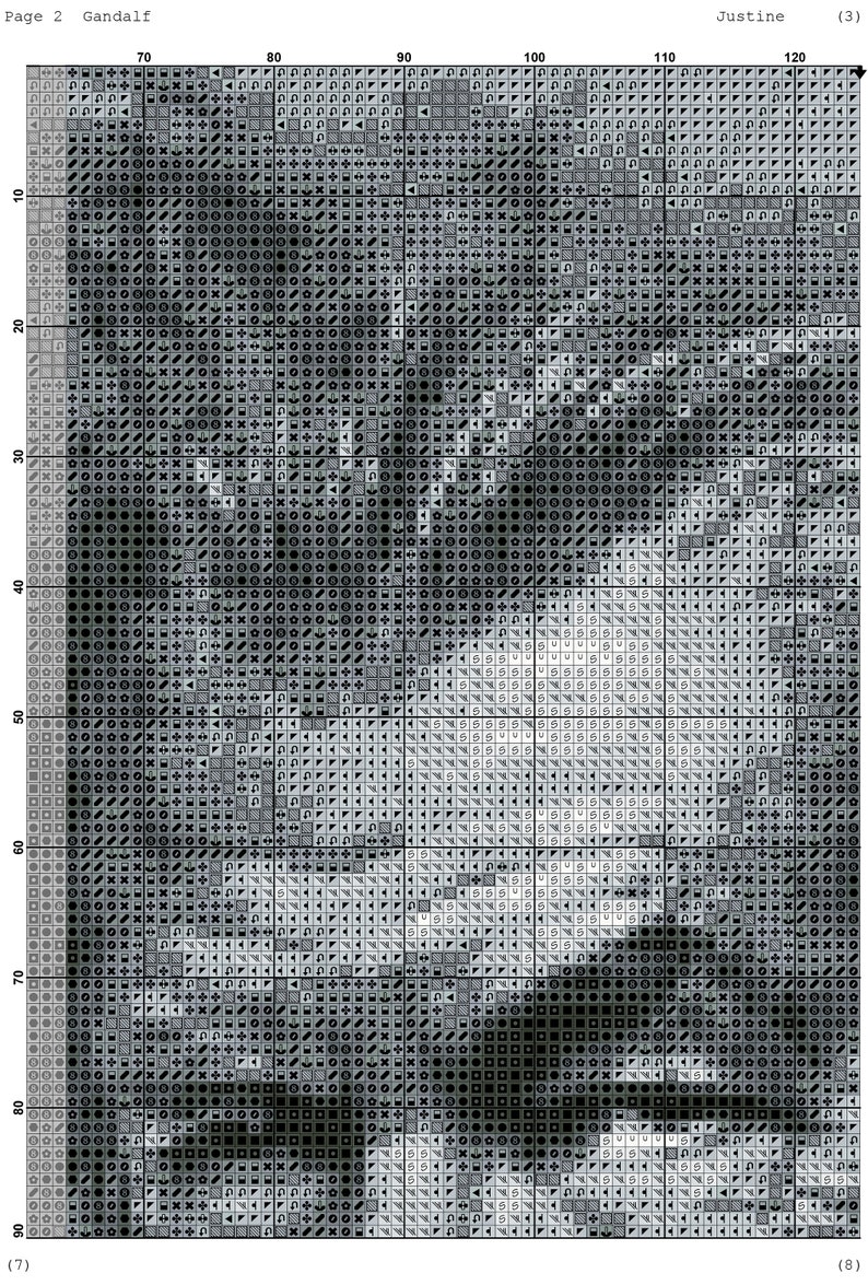 Gandalf Cross Stitch Pattern LOTR Instant Download PDF Etsy