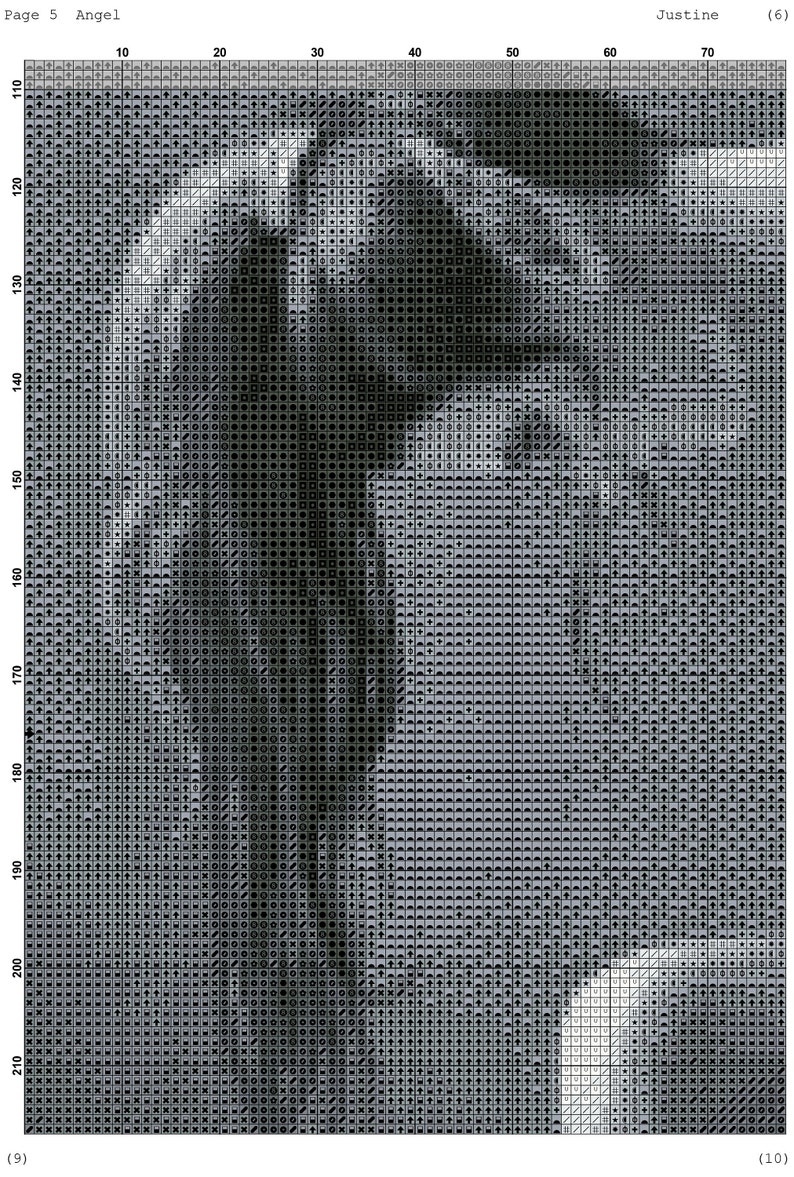 Angel Cross Stitch Pattern, Instant Download PDF, Counted Cross Stitch