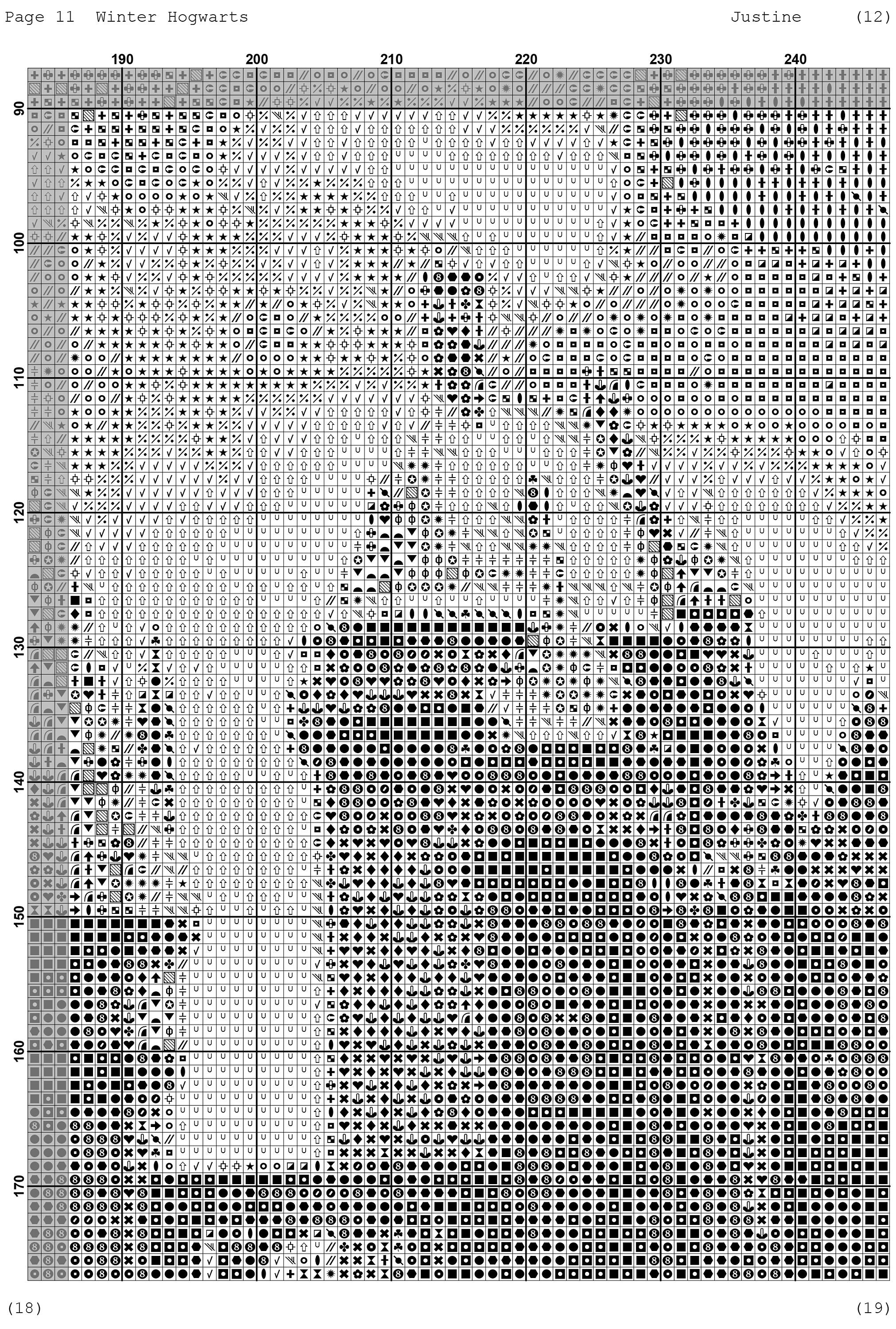 Winter Hogwarts Cross Stitch Pattern, Instant Download PDF, Counted