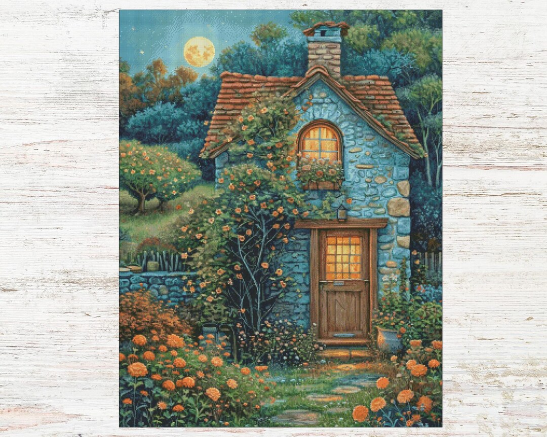 Cozy Cottage Cross Stitch Pattern, Marigold Instant Download PDF ...