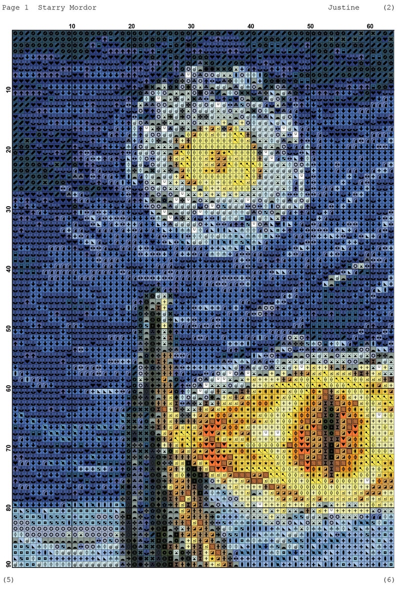 Starry Mordor Cross Stitch Pattern, the Eye Instant Download PDF