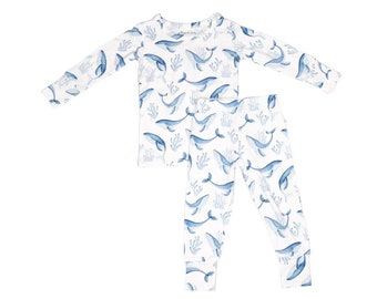 Whale Two-Piece Bamboo Viscose Pajamas