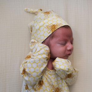 Bees Bamboo Viscose Newborn Gown