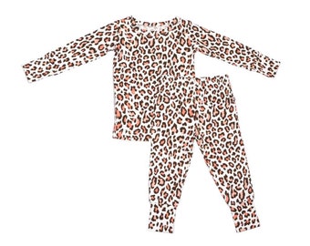 Leopard Two-Piece Bamboo Viscose Pajamas