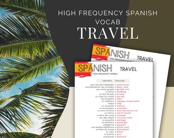 Spanish Travel Vocabulary Study Guide (Digital Download)