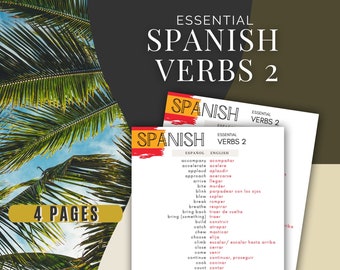 Learn Spanish Verbs – High Frequency Vocabulary Worksheet (Digital Download)