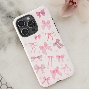 Coquette Bow Phone Case: Faith Design - iPhone, Galaxy, Pixel