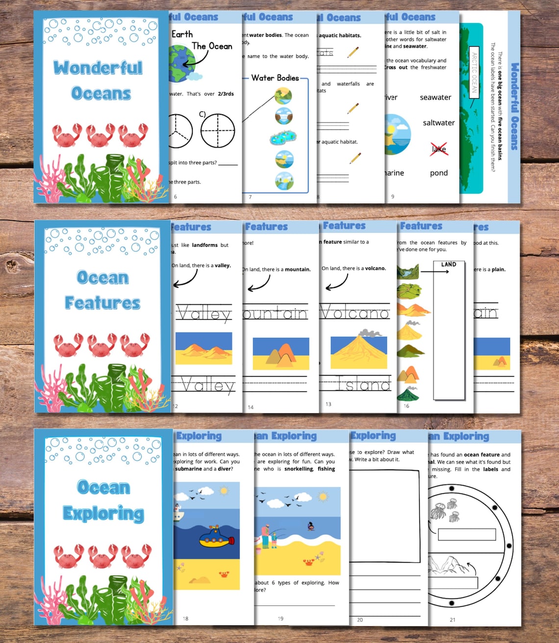 Digital Ocean Workbook Marine Science Book 1 for Kids ages 5 Marine