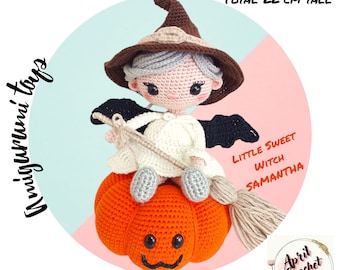 Halloween Amigurumi Crochet Witch Doll & Pumpkin Pattern (PDF)