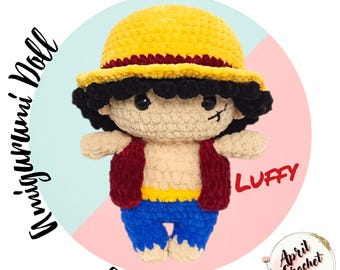 Wzór na szydełkowanie Amigurumi Velvet Anime Luffy w formacie PDF. Wysokość 25 cm.