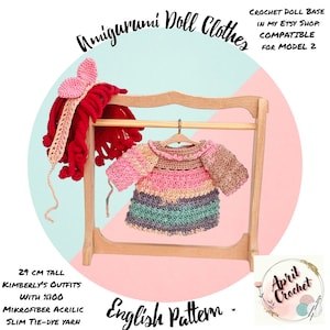 Crochet Doll Clothes English PDF Pattern: for 29 cm tall doll Acrylic Outfit
