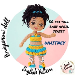 Withney Amigurumi Häkelpuppe Englisch PDF Häkelanleitung: Die brünette Puppe aus der Baby-April-Serie