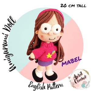 Mabell Amigurumi Crochet Doll Pattern. Gravity Falls Fan Art PDF Downloadable in English