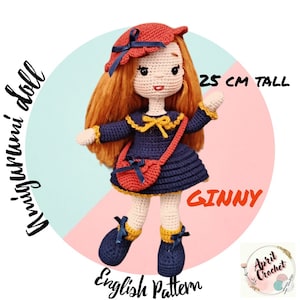 Let&#39;s go to the my shop and have a look, Crochet Amigurumi doll English pattern PDF for crochet lovers, Ginny with removable clothes, boots