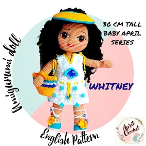 Whitney Amigurumi Doll Crochet English PDF Pattern: The brunette doll of the Baby April series
