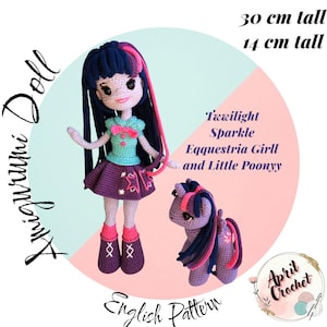 Modèle de poupée au crochet Twilight S. Equestria G. and L. Pony Amigurumi, (Modèle PDF anglais)