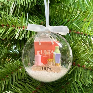 Handmade Ulta Christmas Ornament: Shopping Lover’s Gift for Her, Miniature Christmas Decorations, Unique Present for Teen Girl