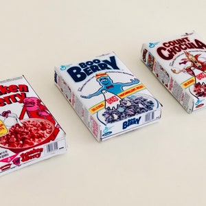 Handmade 3D Cereal Magnets: Retro 80s Cereal Art, Set of 3