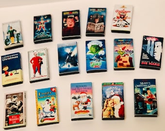Handgemachte 3D Weihnachtsfilm VHS Magneten - 5er Set