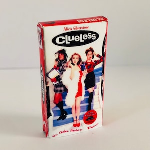 Handmade 3D Clueless VHS Tape Magnet: 90s Nostalgia Art