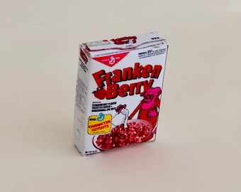 Handmade 3D Franken Berry Cereal Magnet: Retro 80s Decor
