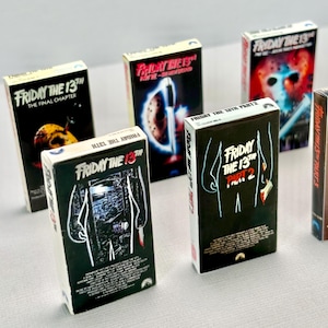 Friday the 13th Set of 10 Movies VHS Magnet Set, Refrigerator Magnets, Horror Home Decor, Unique Retro Gift for Him/Her
