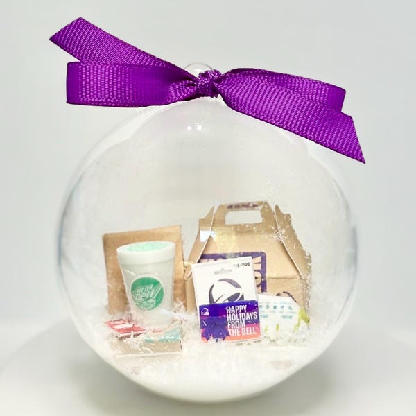 Handmade Taco Bell Christmas Ornament-Unique Food Ornament, Funny Christmas Decor, Handmade Holiday Gift