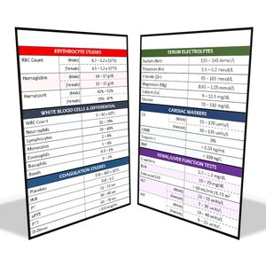 Lab Values Digital Download Badge Buddy - Etsy