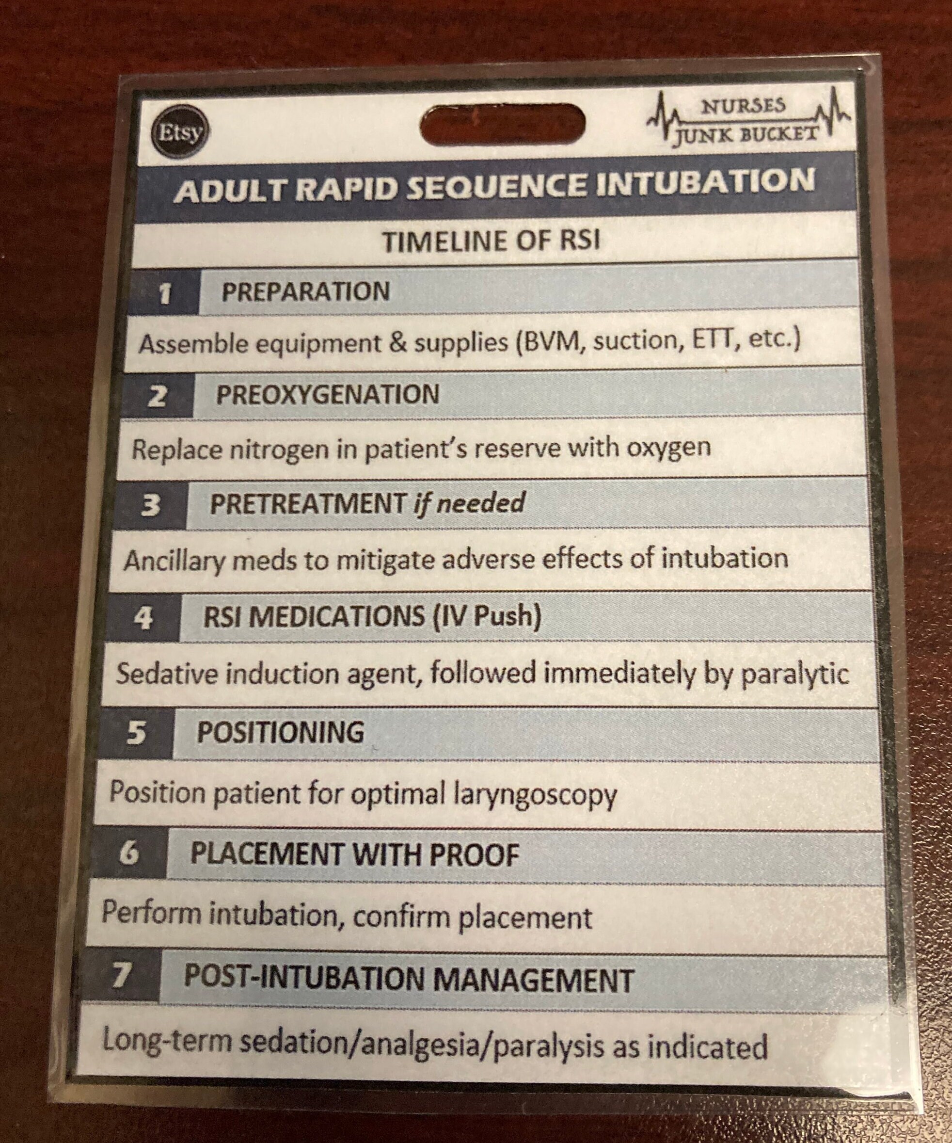 Badge Buddy Rapid Sequence Intubation Etsy