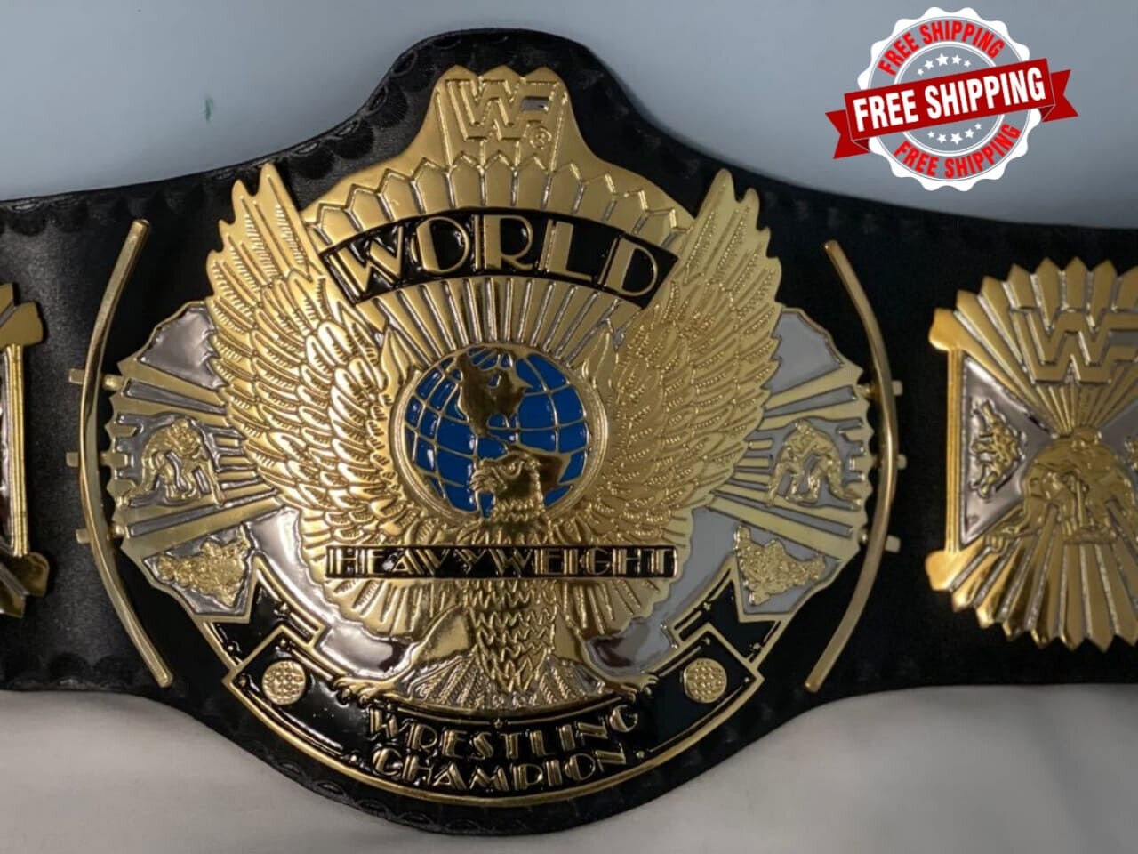 WWE Authentic WWE Championship Dual Replica Belt Eagle Title Plated ...