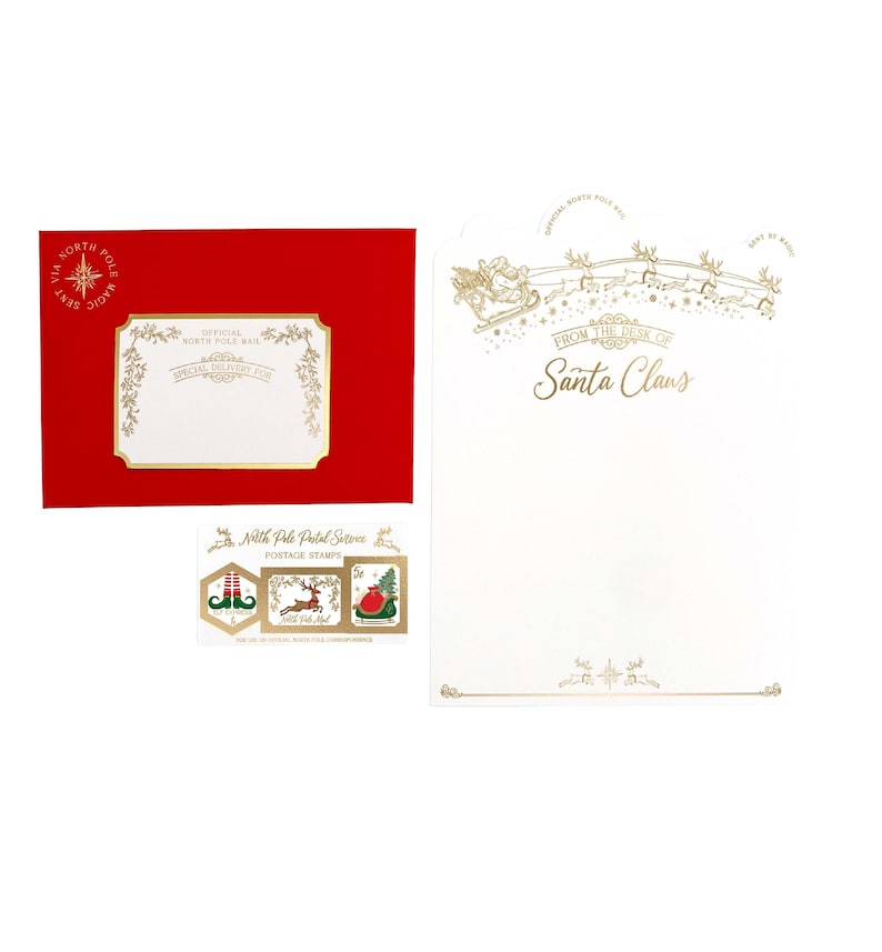 Personalised Letter From Santa Claus, Addressed Envelope and North Pole Postage Stamps, Christmas Eve Box Gift, Christmas Present