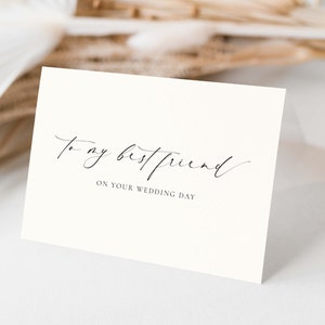 To My Best Friend On YOUR Wedding Day Card, Minimalist Best Friend Wedding Keepsake Card, Wedding Card, Ivory, Ellesmere