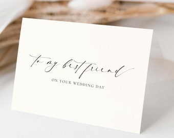 To My Best Friend On YOUR Wedding Day Card, Minimalist Best Friend Wedding Keepsake Card, Wedding Card, Ivory, Ellesmere