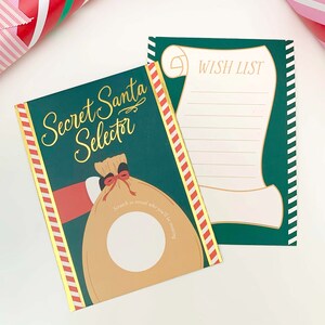 Secret Santa Selector Set of 8 cards, Scratch-off Secret Santa Assignment Cards, Christmas Gift Exchange Game, Christmas, Gift List