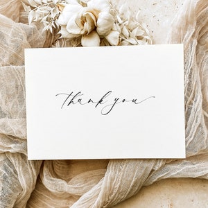 Thank You Folded Card, Minimalist Thank You Wedding Card, Thank You Celebrant Card, Thank You Priest, Ivory Off White, Ellesmere